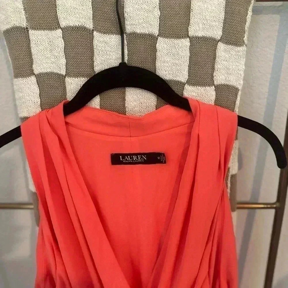 LAUREN RALPH LAUREN BLACK LABEL ORANGE DRESS SIZE 12 - Picture 4 of 6